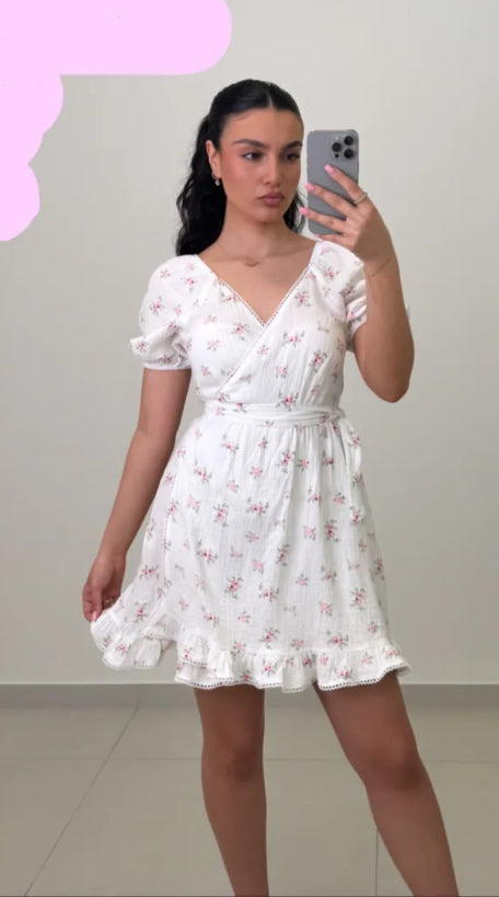 Musselinkleid - Daisy Daydream / weiß