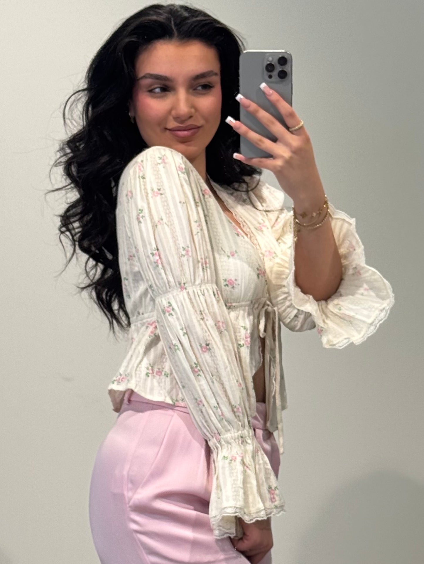 Bluse langarm - Melina - beige