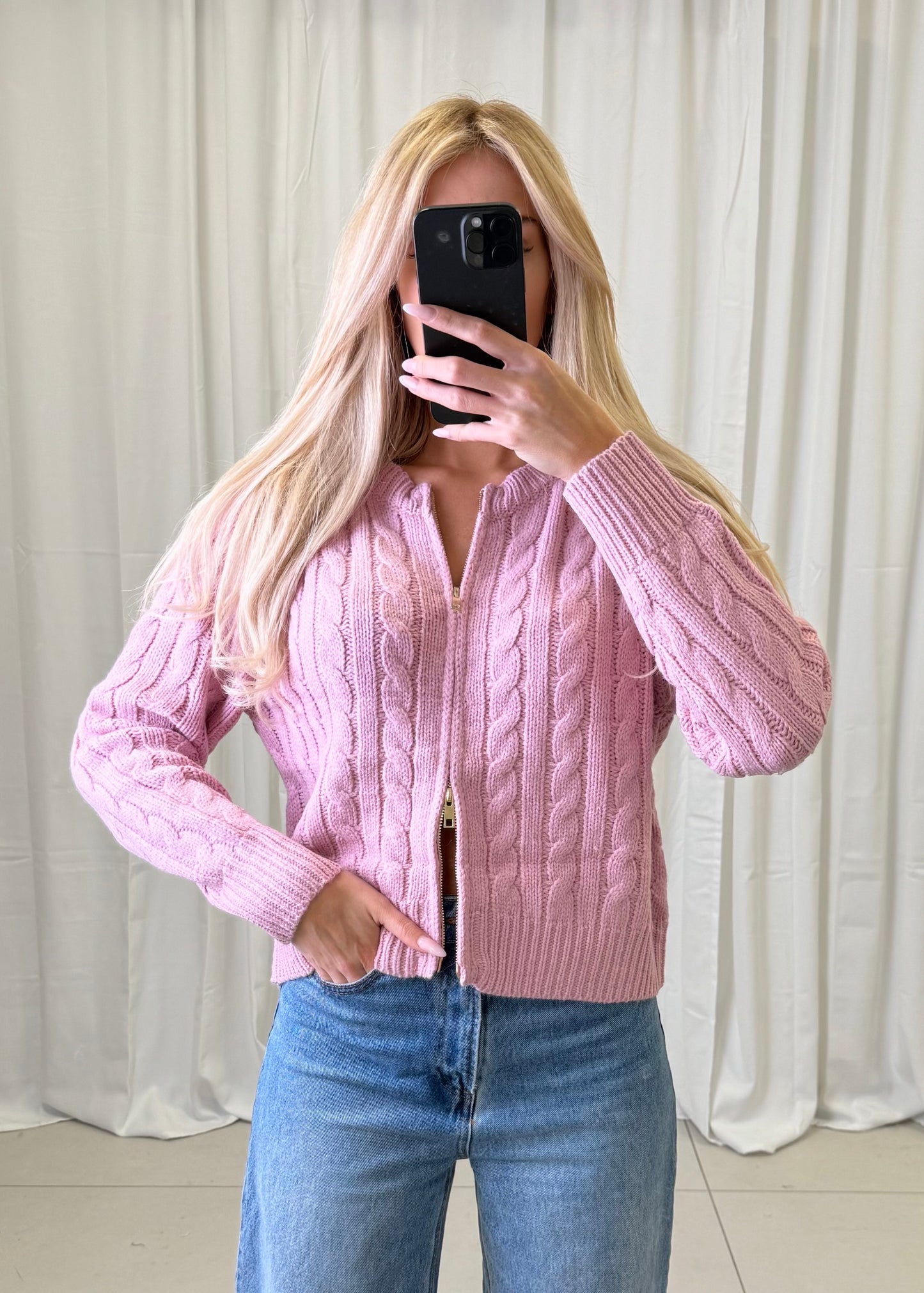 Rose Bloom Cardigan / rosa