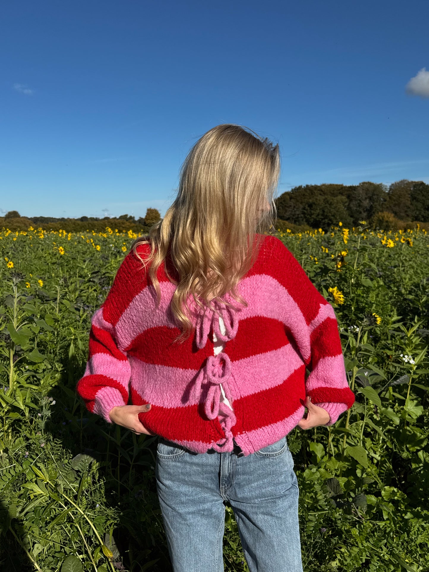 Strickjacke Berry Autumn - rot/rosa