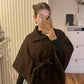 Chocolate Dream – Poncho-Cape mit Gürtel