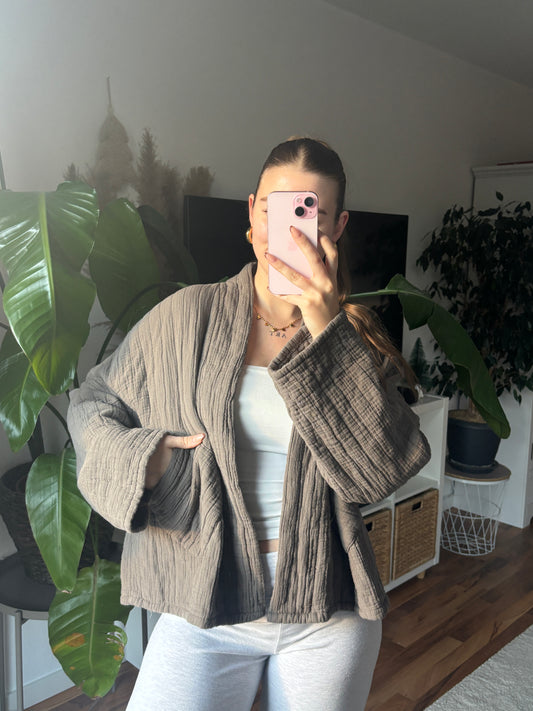 Musselin Jacke Milena - Taupe