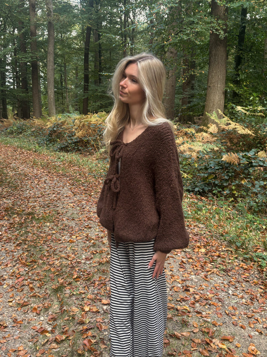 Cardigan Schleife Lilli - braun