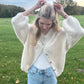 Oversize cozy cloud Knit Cardigan - creme