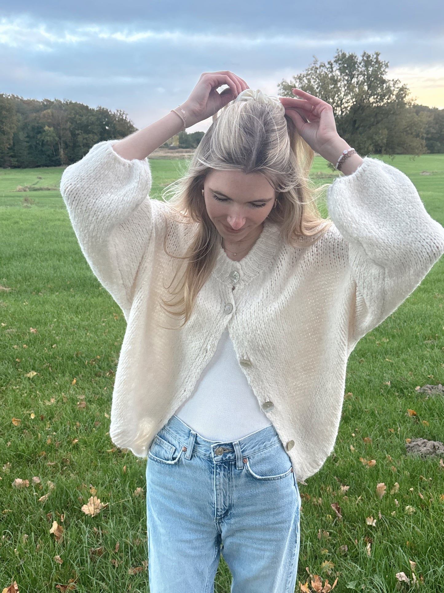 Oversize cozy cloud Knit Cardigan - creme