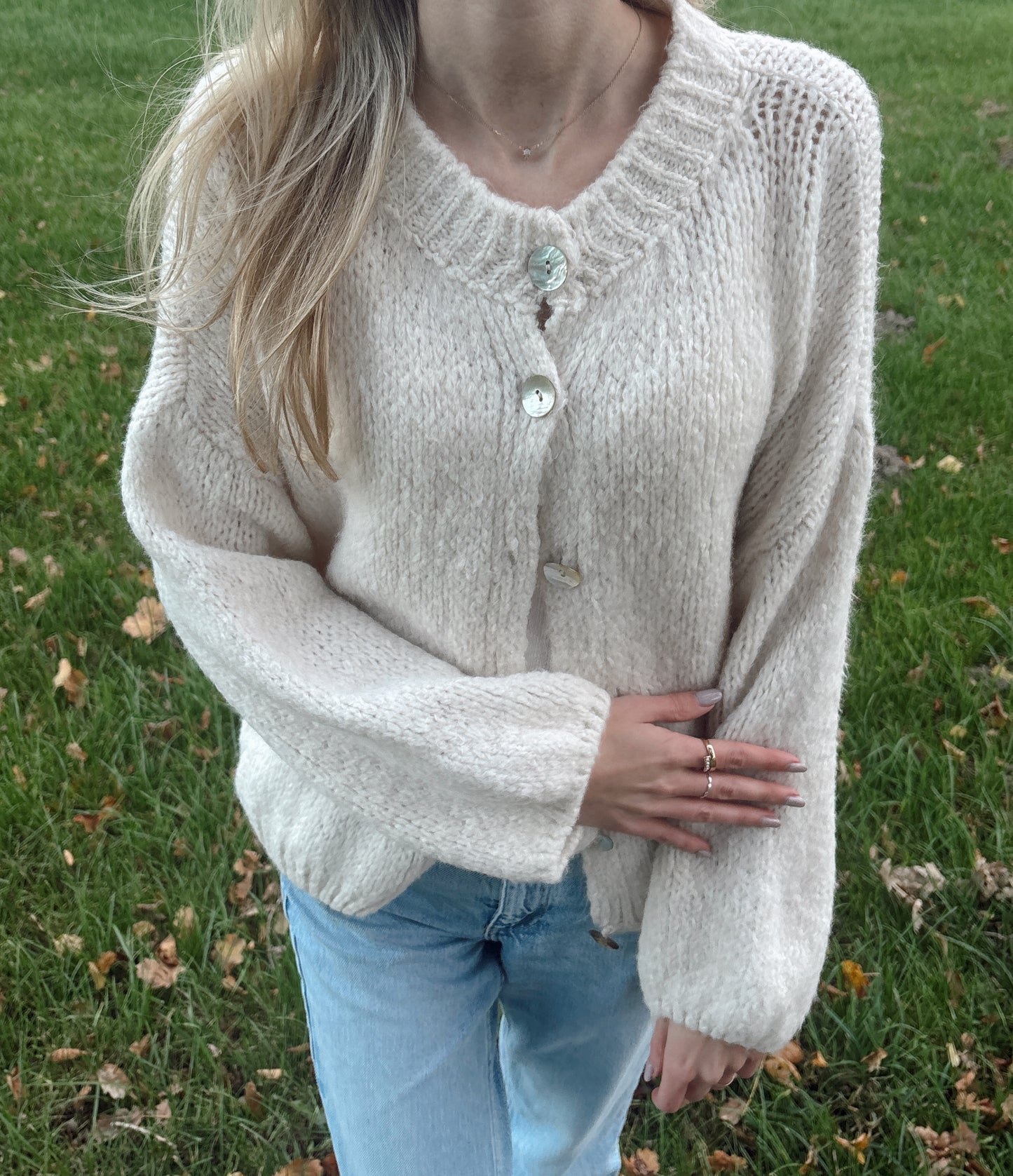 Oversize cozy cloud Knit Cardigan - creme