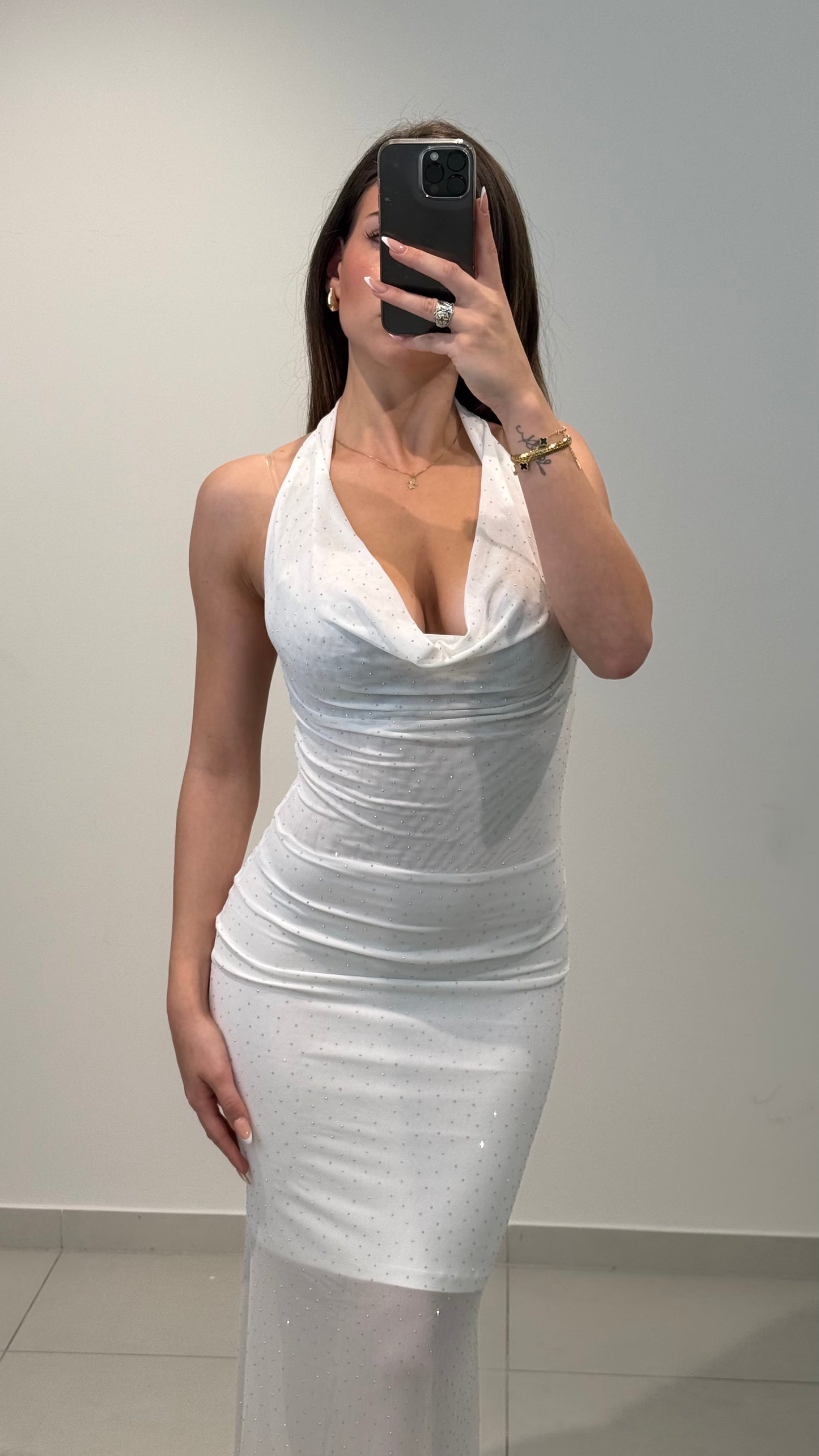 Moonlight Sparkle Dress „weiß“