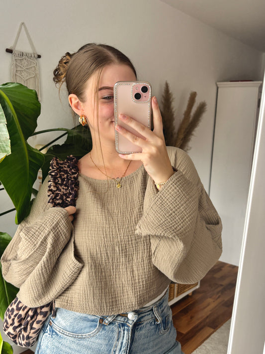 Musselin Bluse „Soft Sand“