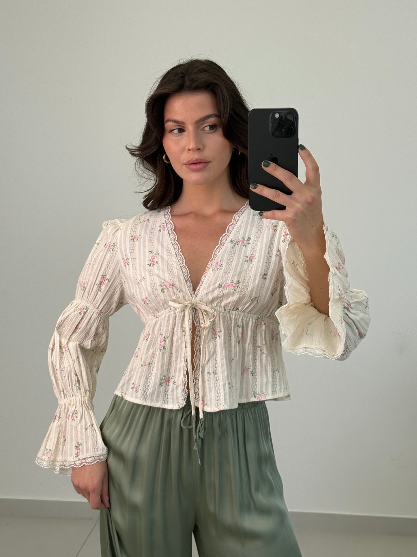 Bluse langarm - Melina - beige