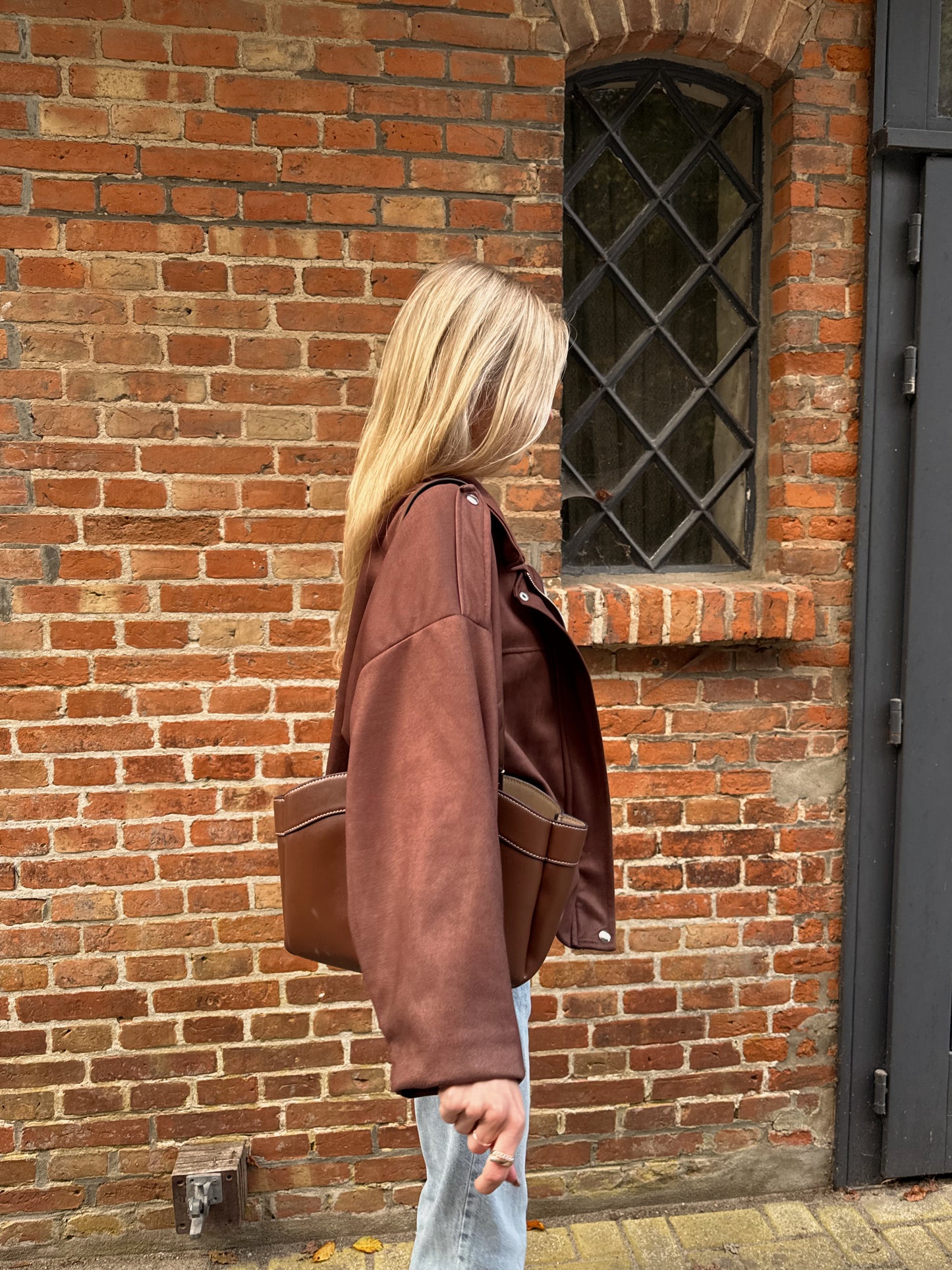 Wildlederoptik Jacke Elena - braun