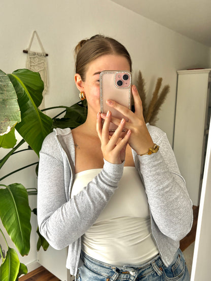 Zip Jacke „Moon Glow“ - grau (mit Kapuze)