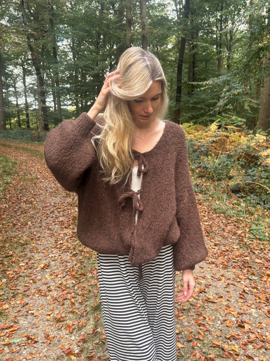 Cardigan Schleife Lilli - braun