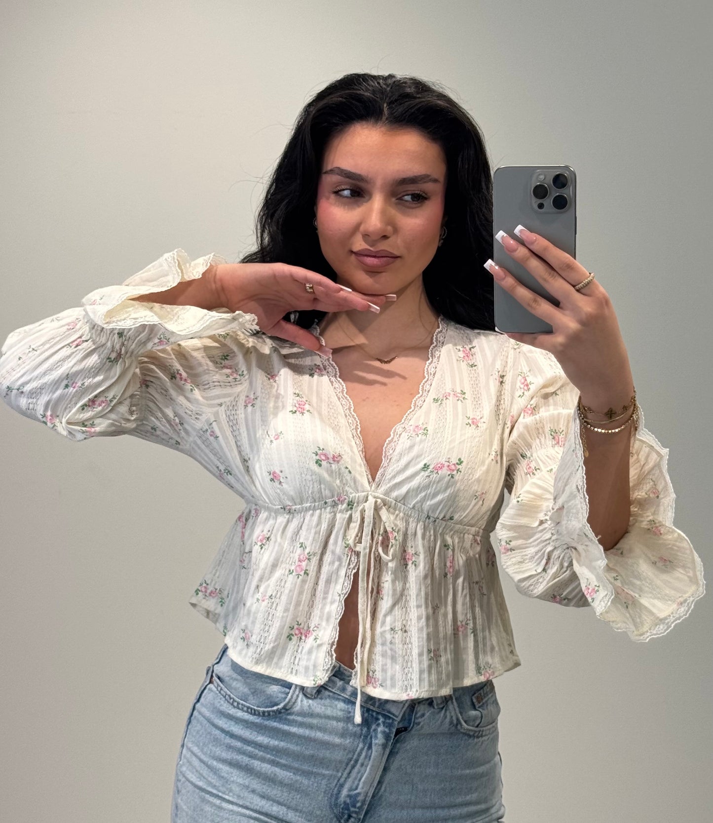 Bluse langarm - Melina - beige