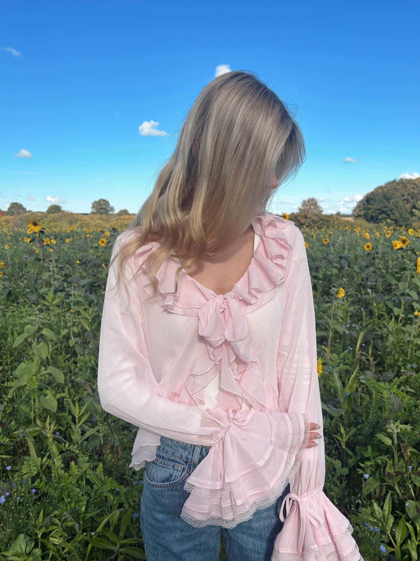 Bluse mit Rüschen - Sugarfloss / rosa