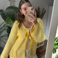 Cardigan zum Binden - Buttercream yellow