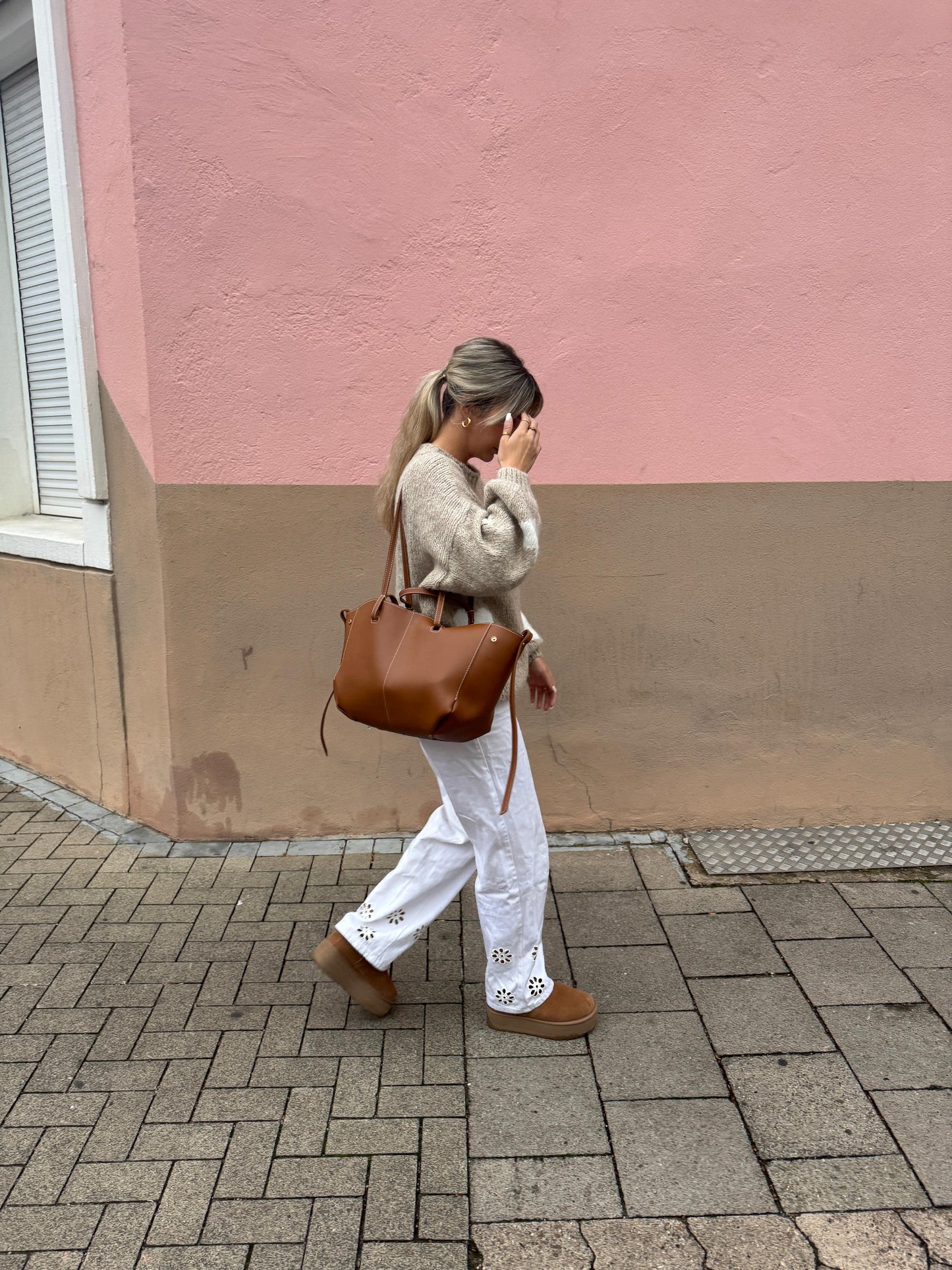 Oversize Pullover Herz Paula - Taupe