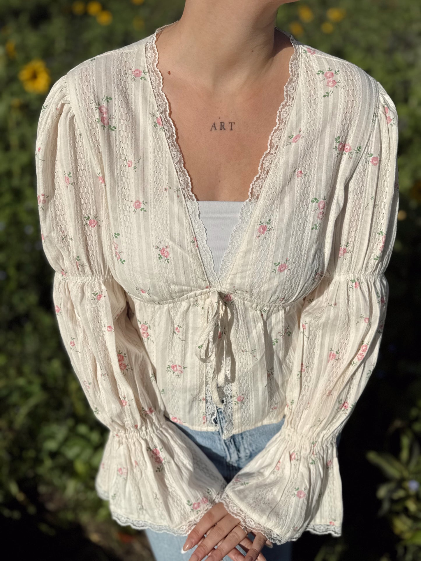 Bluse langarm - Melina - beige