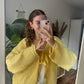 Cardigan zum Binden - Buttercream yellow