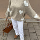 Oversize Pullover Herz Paula - Taupe
