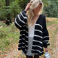 Offener Cardigan Stripe Carla - schwarz