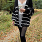 Offener Cardigan Stripe Carla - schwarz