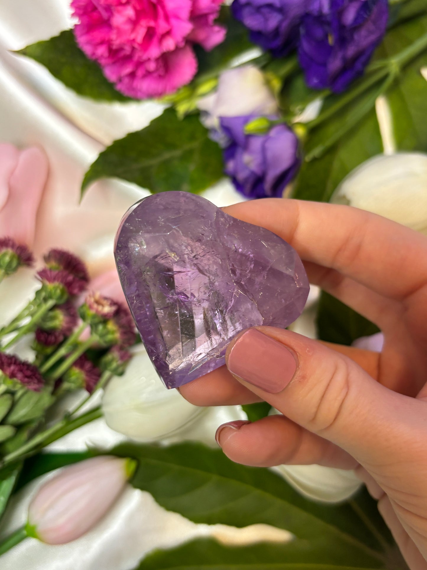 Facettiertes Amethyst Herz V