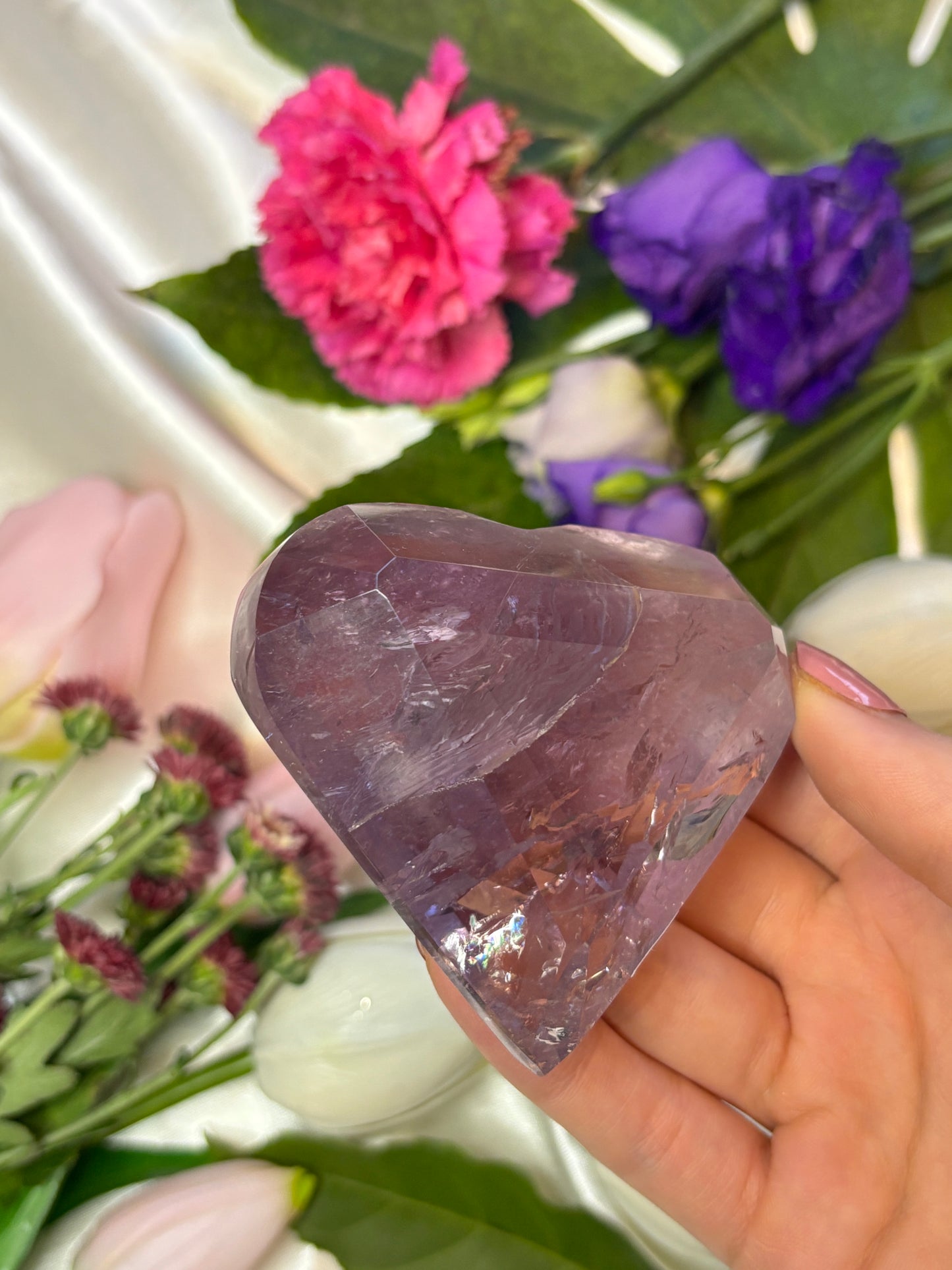 Facettiertes Amethyst Herz Z