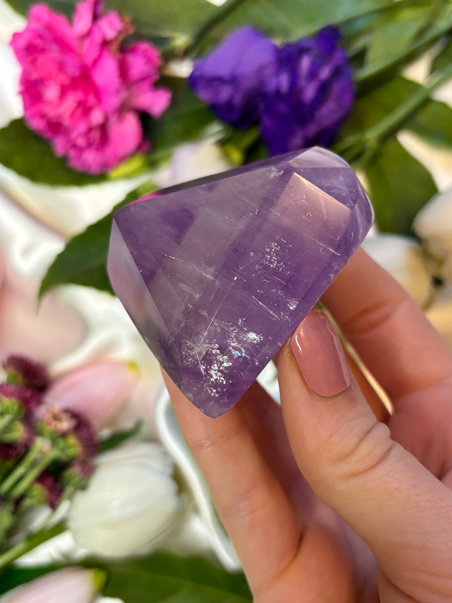 Facettiertes Amethyst Herz S